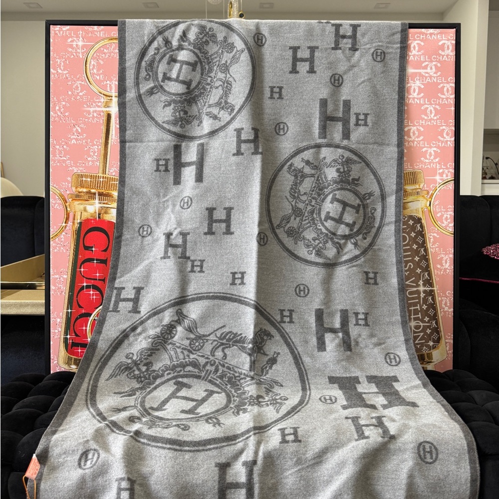 Hermes Gray Scarf